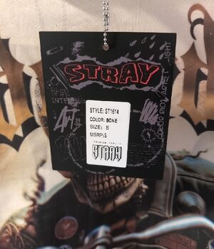 Stray Graphic Skull Motorcycle Hoodie in Cream and Black
